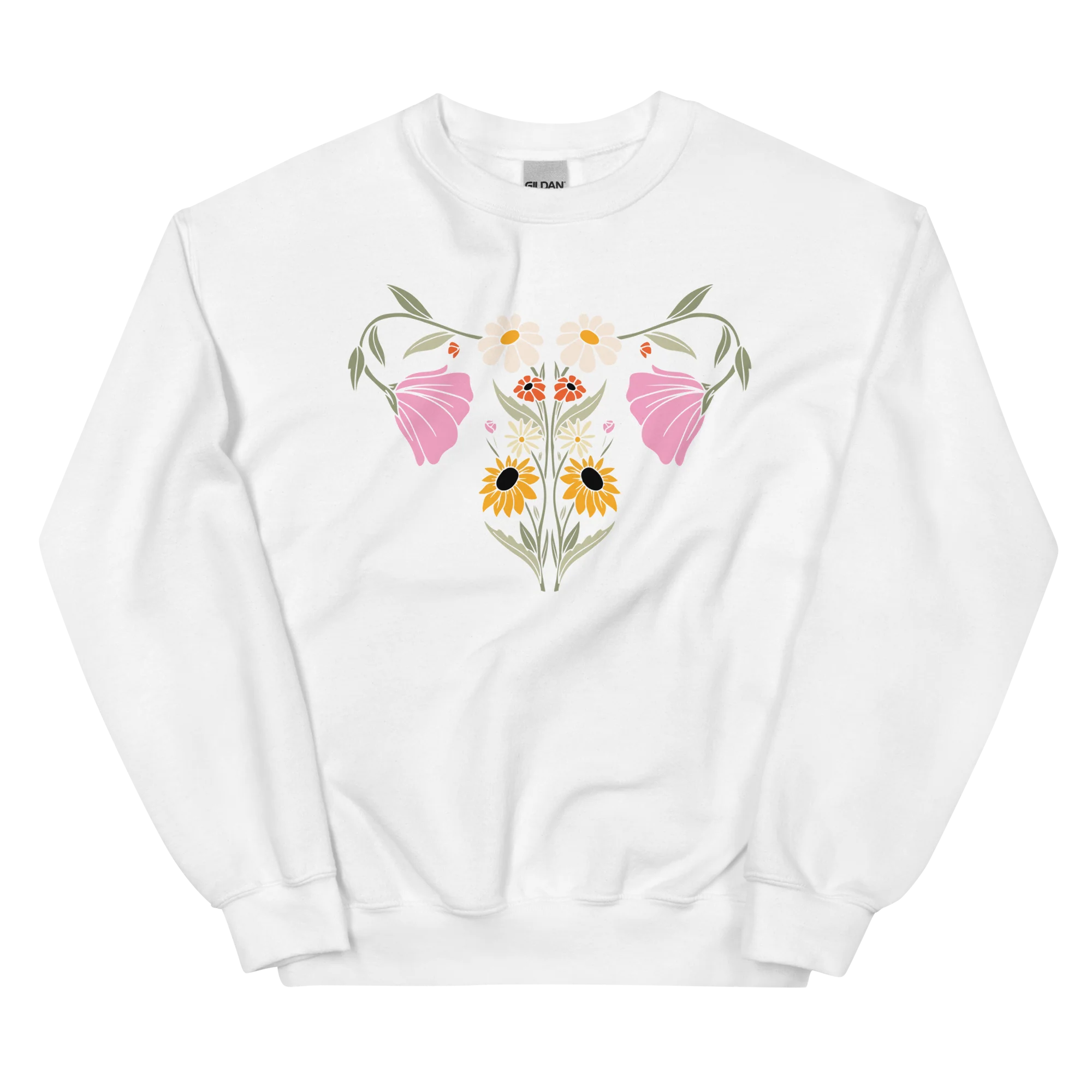 Flower Uterus Feminist Crewneck Sweatshirt - Image 3