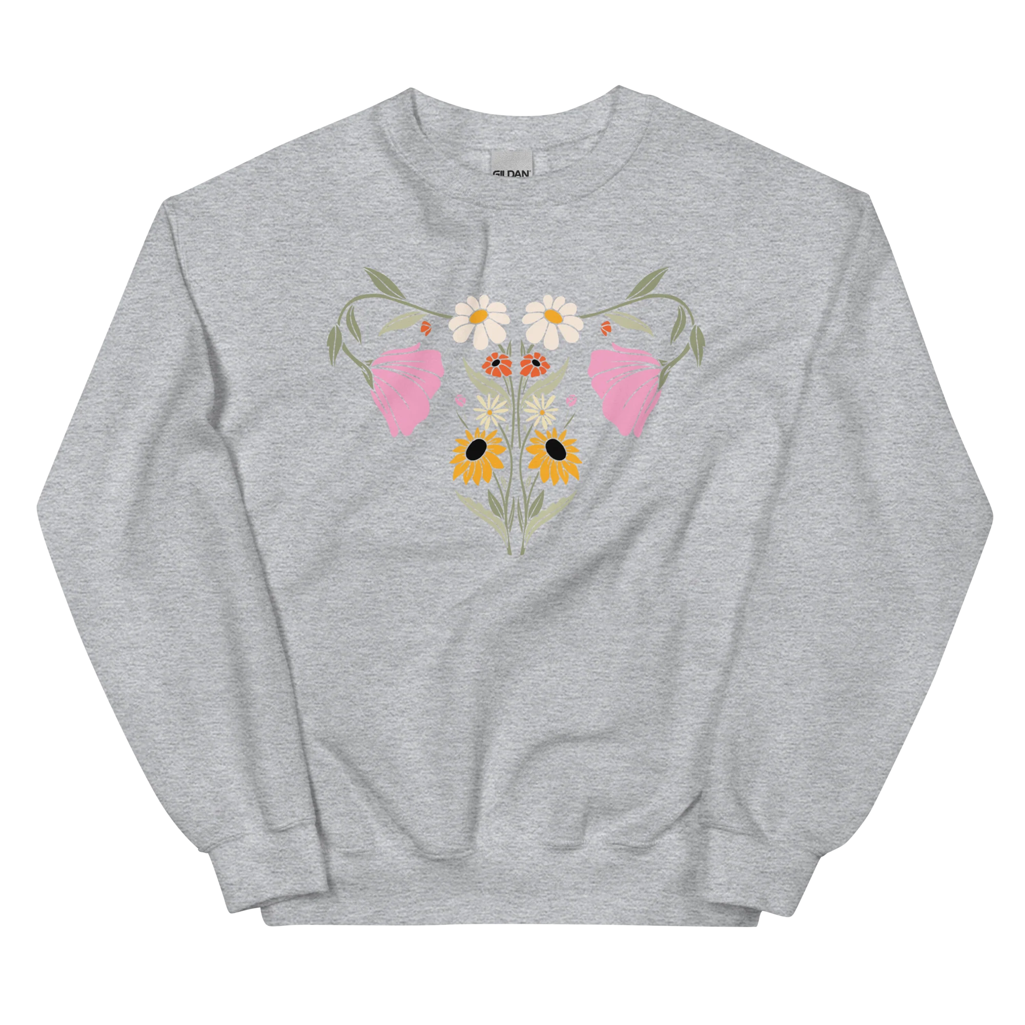 Flower Uterus Feminist Crewneck Sweatshirt - Image 4