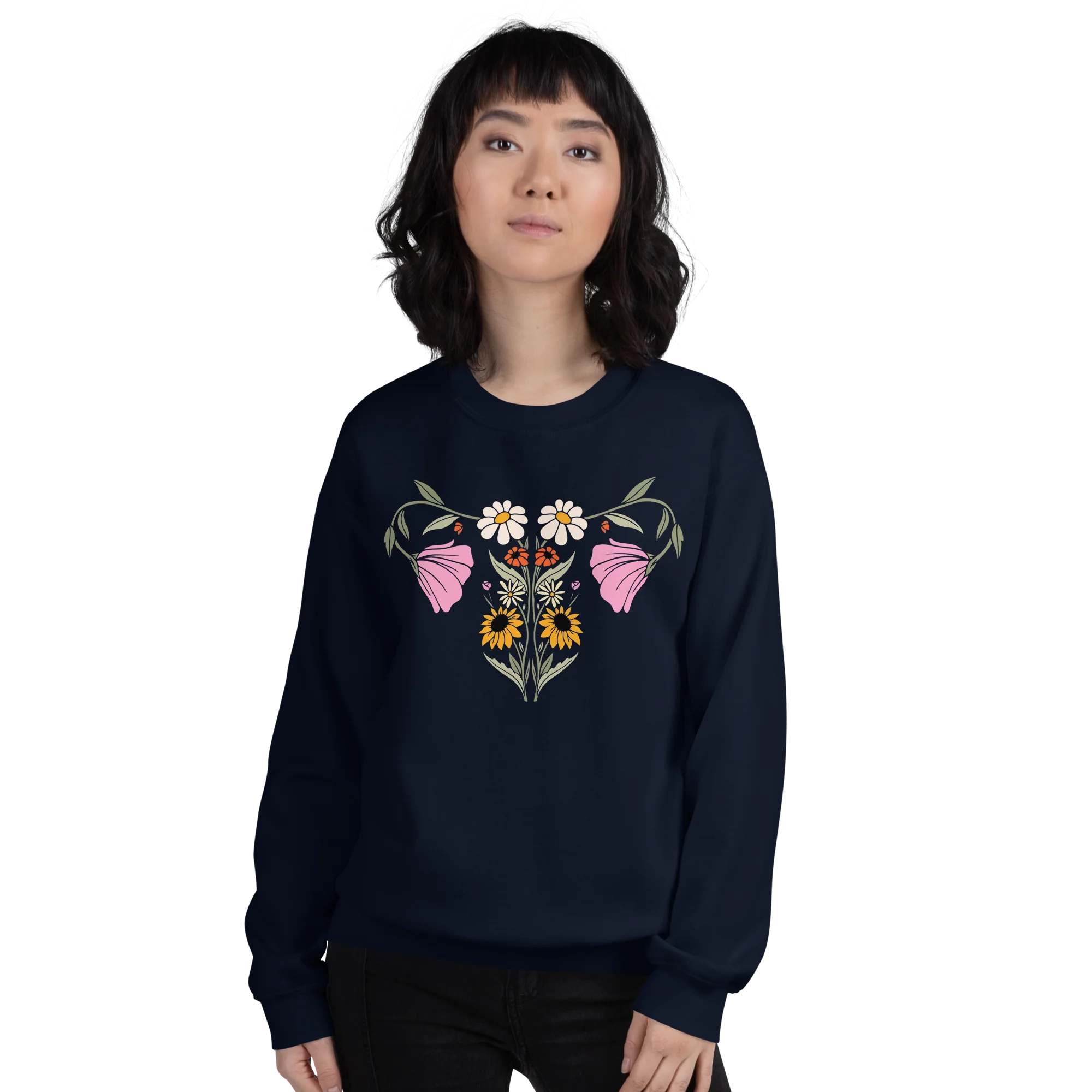 Flower Uterus Feminist Crewneck Sweatshirt - Image 6