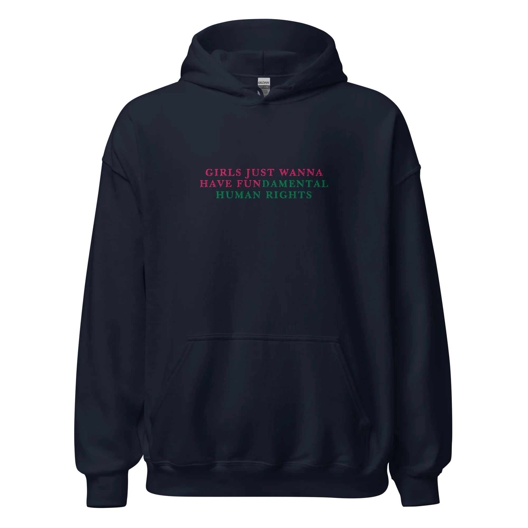 Girls Just Wanna Have Fundamental Human Rights Embroidered Hoodie - Image 11