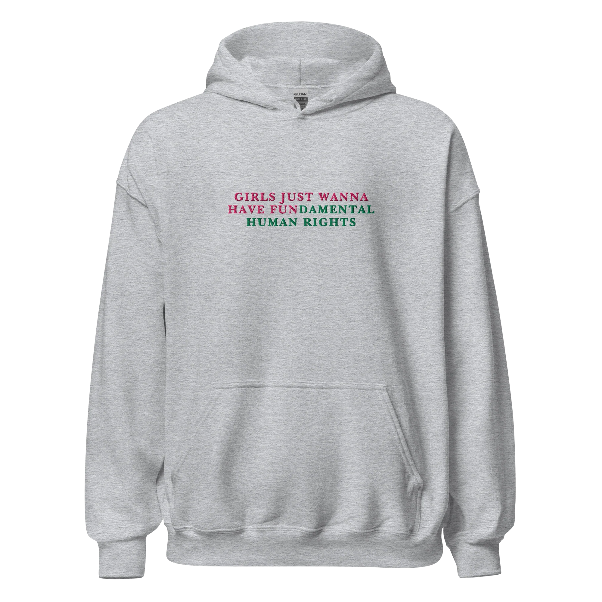 Girls Just Wanna Have Fundamental Human Rights Embroidered Hoodie - Image 12