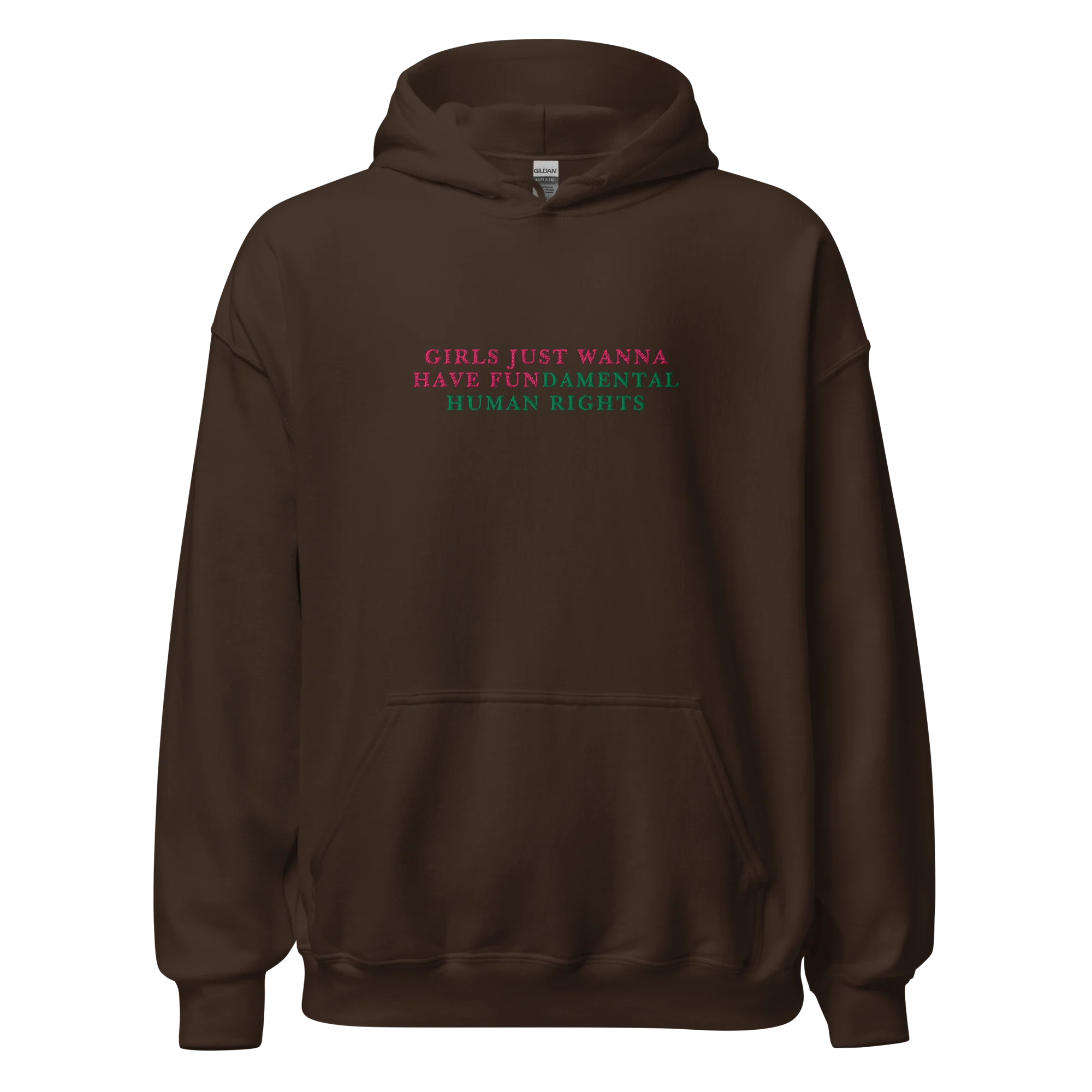 Girls Just Wanna Have Fundamental Human Rights Embroidered Hoodie - Image 13