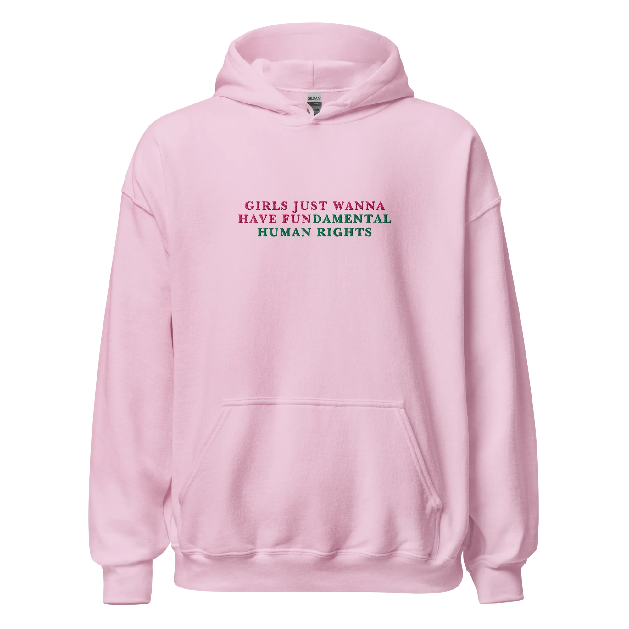 Girls Just Wanna Have Fundamental Human Rights Embroidered Hoodie - Image 3