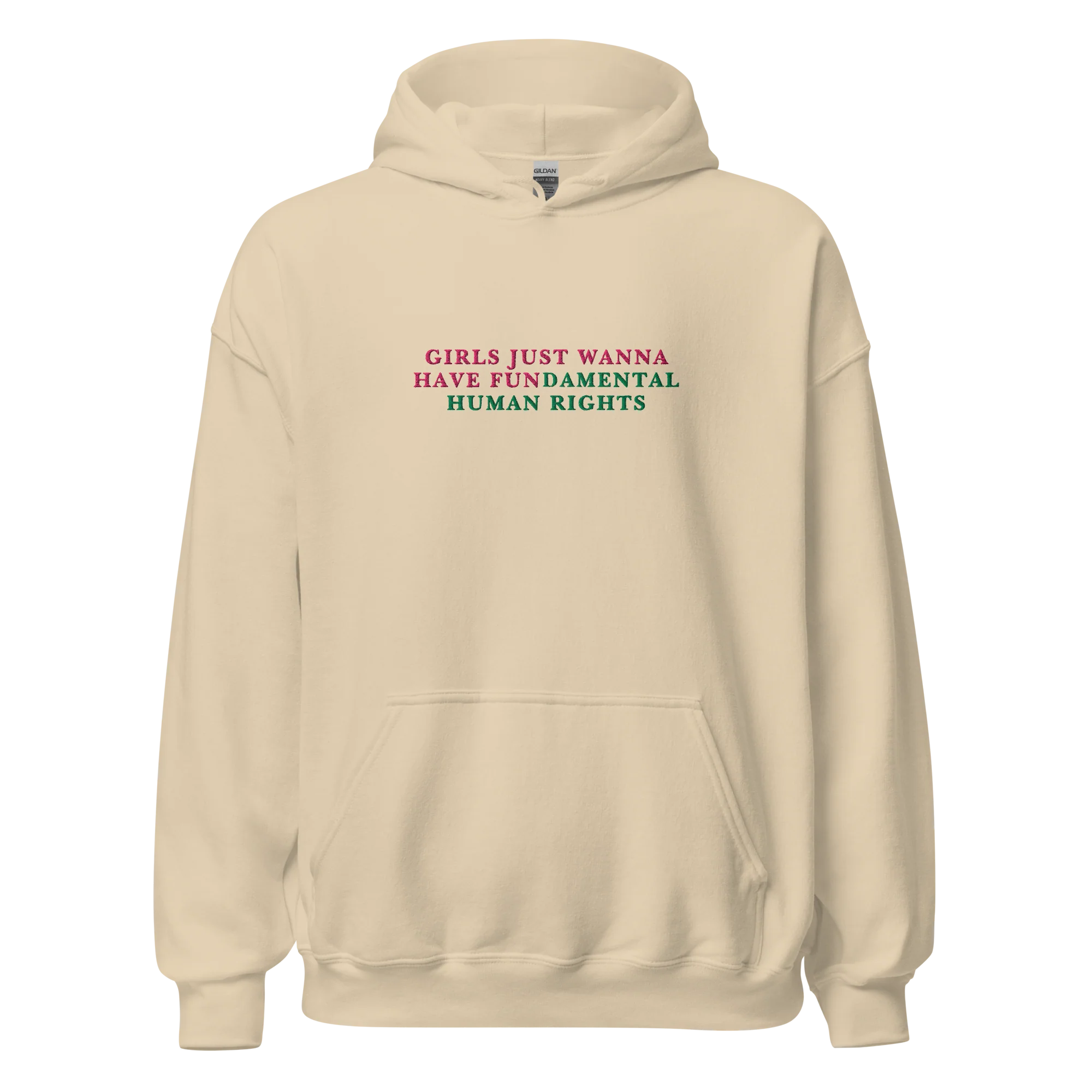 Girls Just Wanna Have Fundamental Human Rights Embroidered Hoodie - Image 6