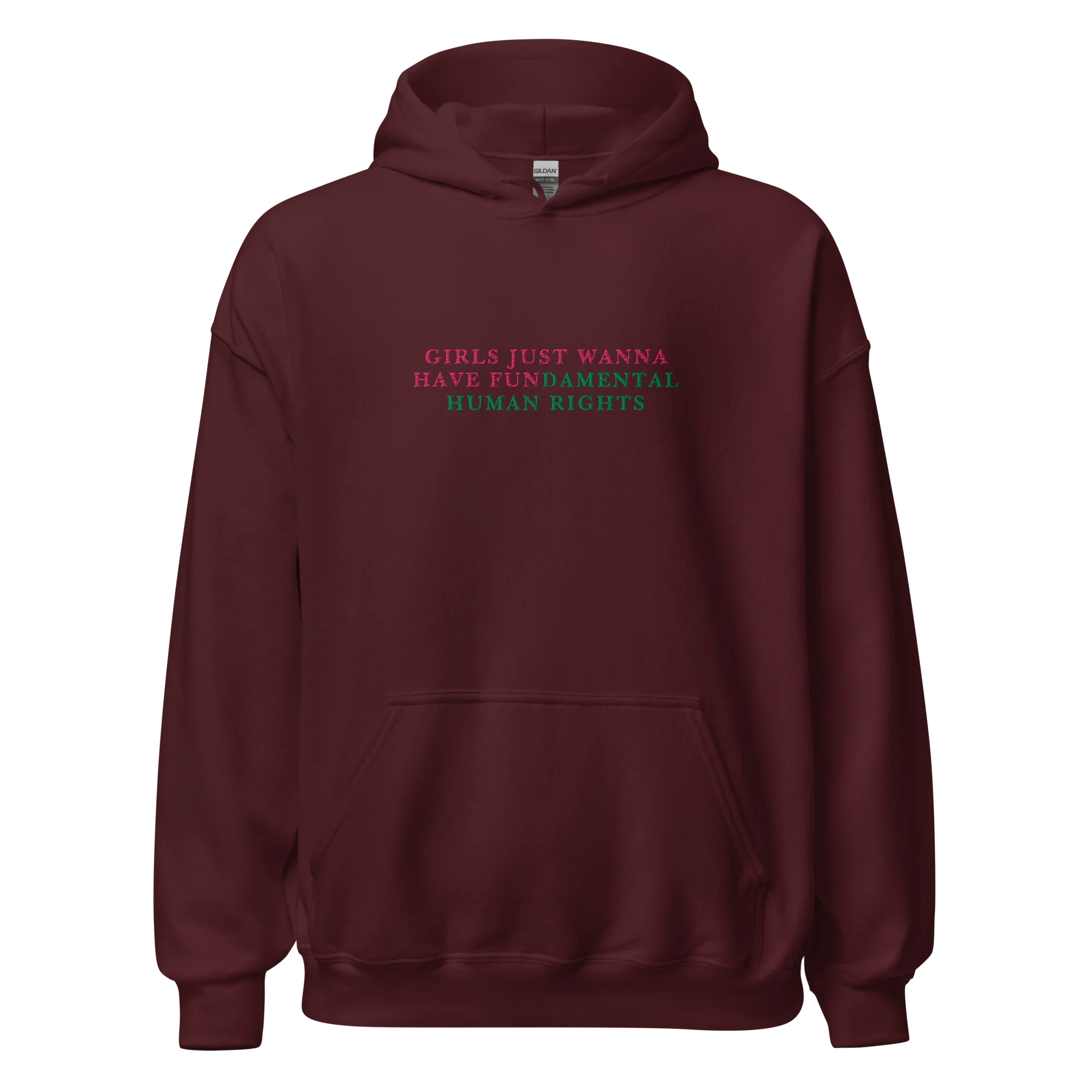 Girls Just Wanna Have Fundamental Human Rights Embroidered Hoodie - Image 7