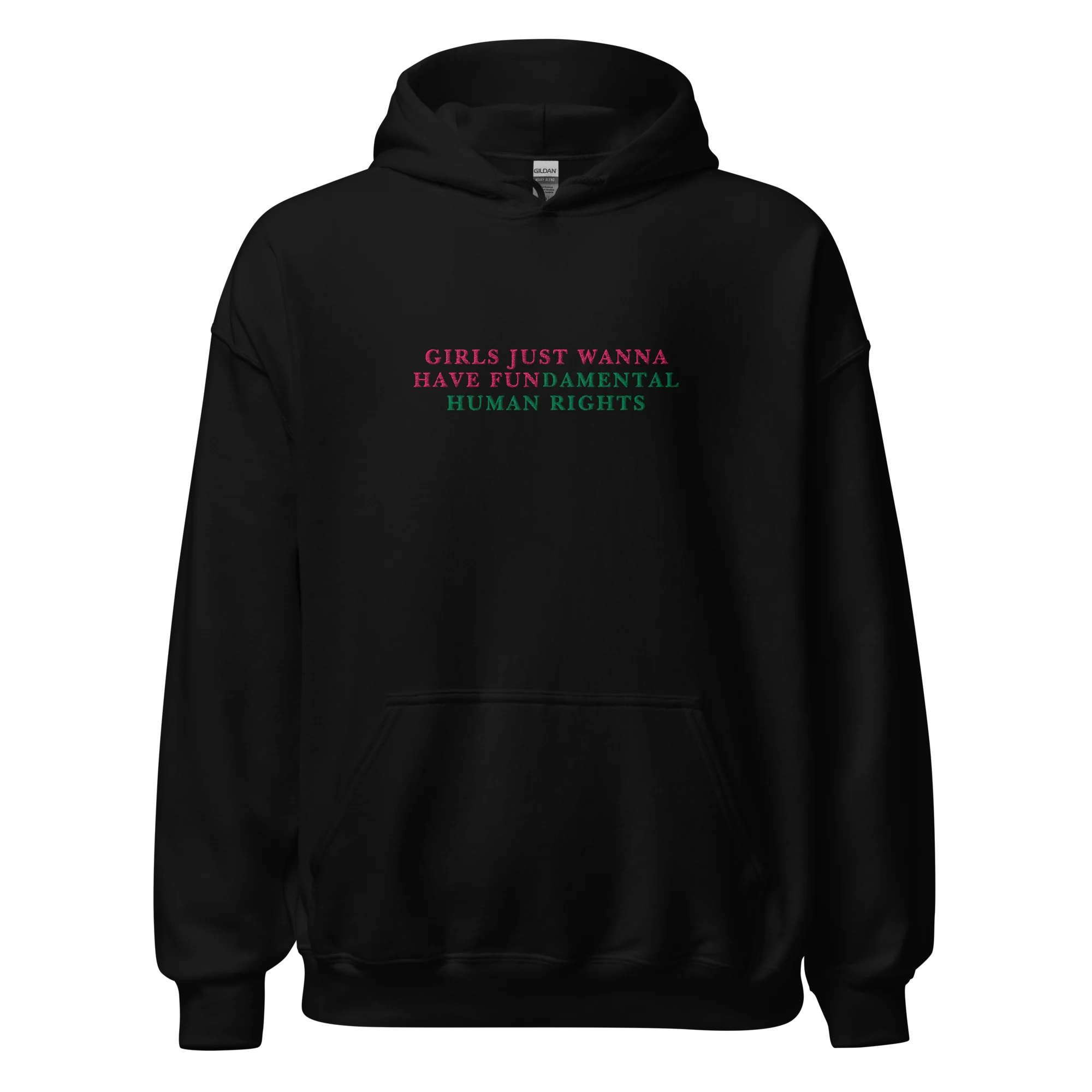 Girls Just Wanna Have Fundamental Human Rights Embroidered Hoodie - Image 8