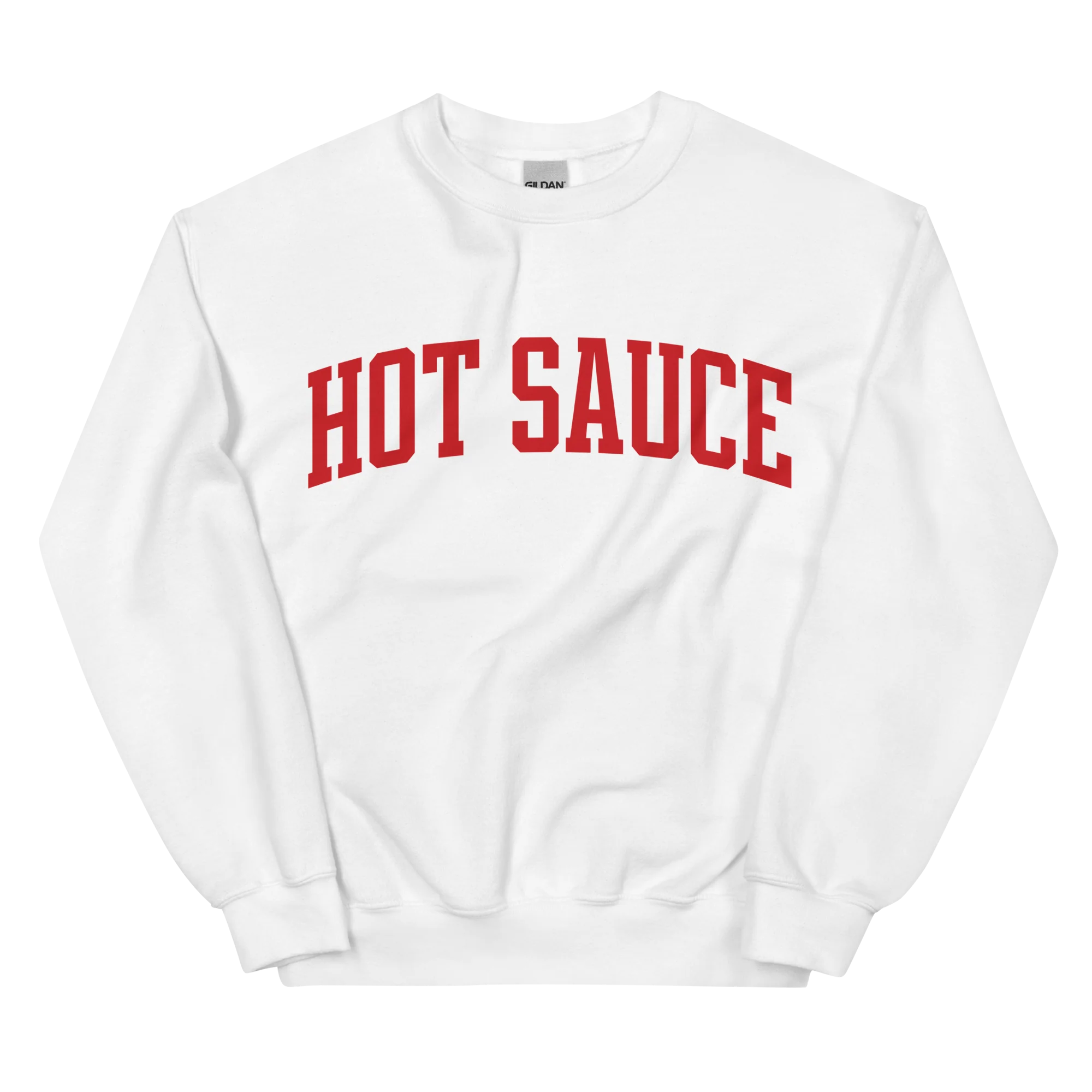 Hot Sauce Condiment Foodie Varsity Sweatshirt - Image 6