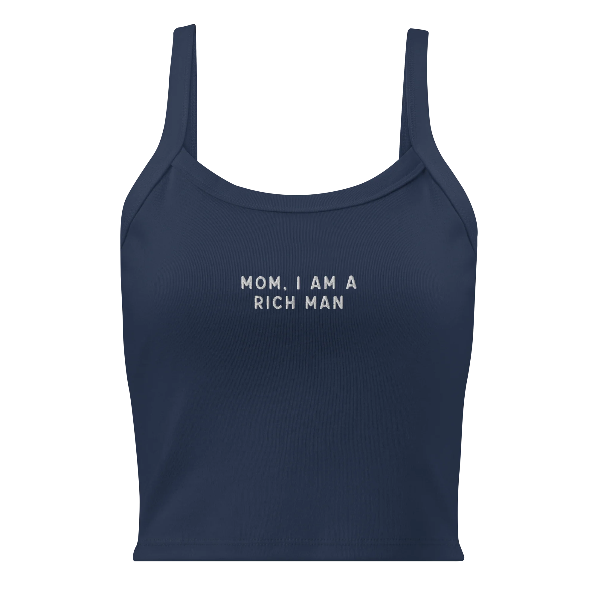 Mom, I am a Rich Man Rib Embroidered Tank Top - Image 4