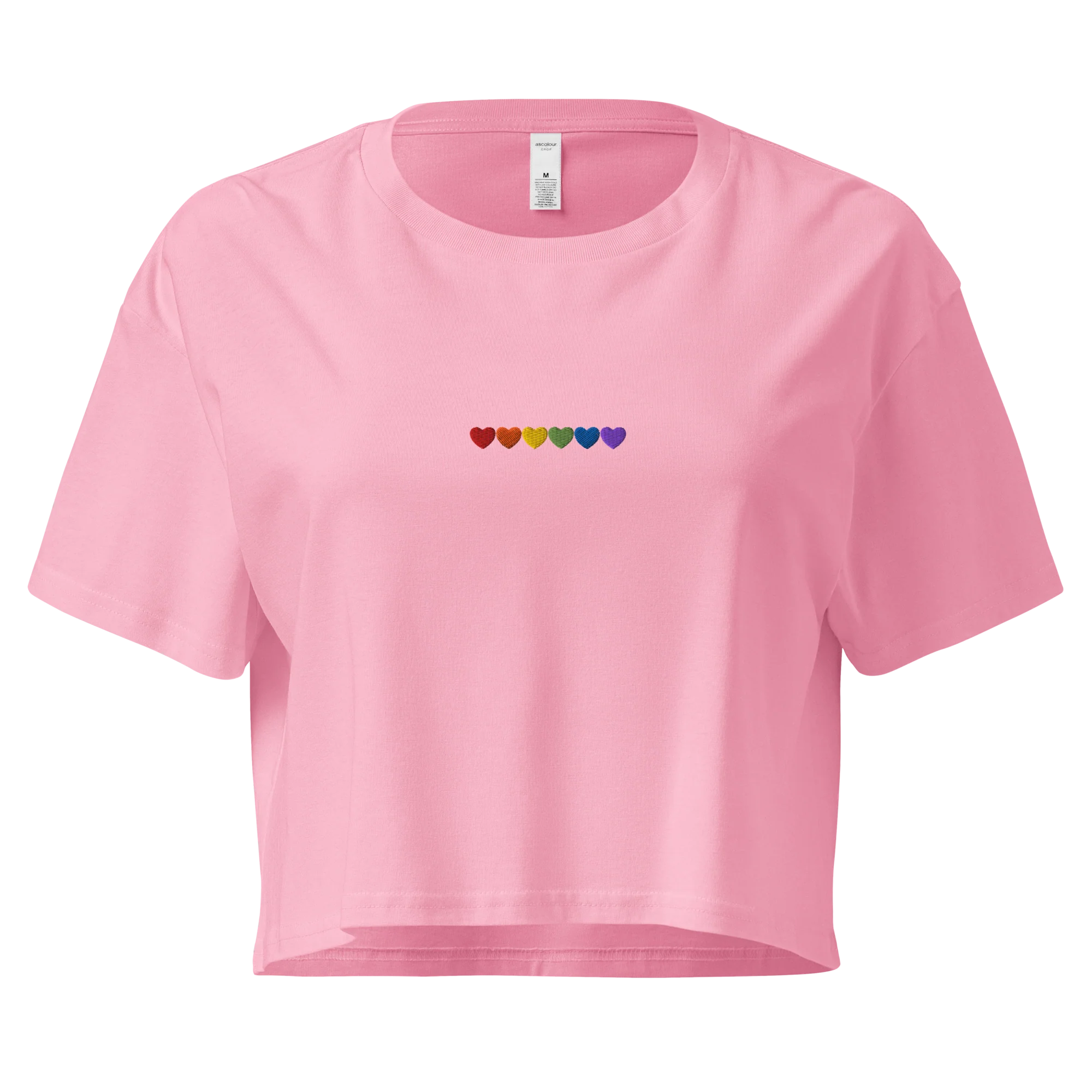 Pride Hearts Embroidered Crop Tee - Image 4