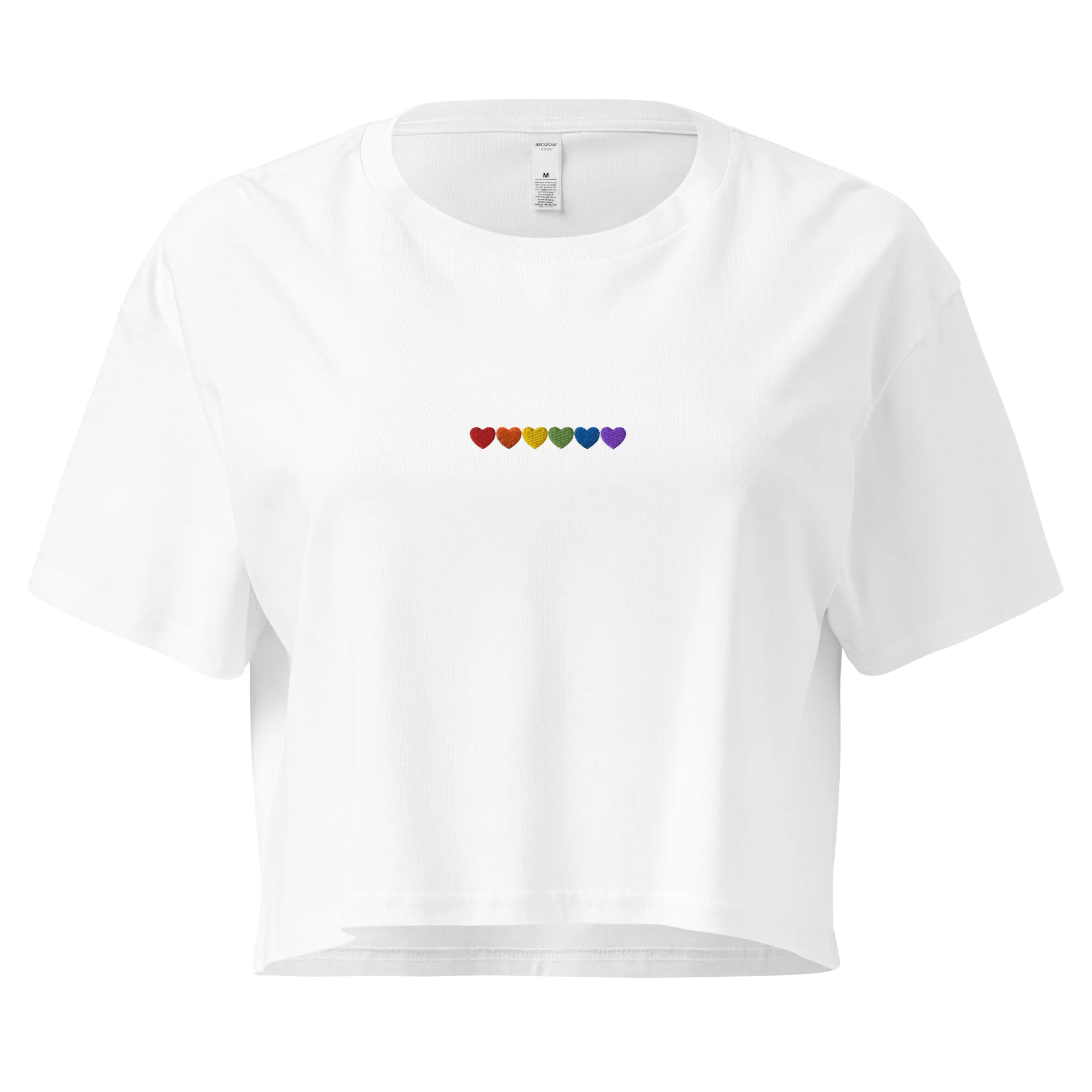 Pride Hearts Embroidered Crop Tee - Image 7
