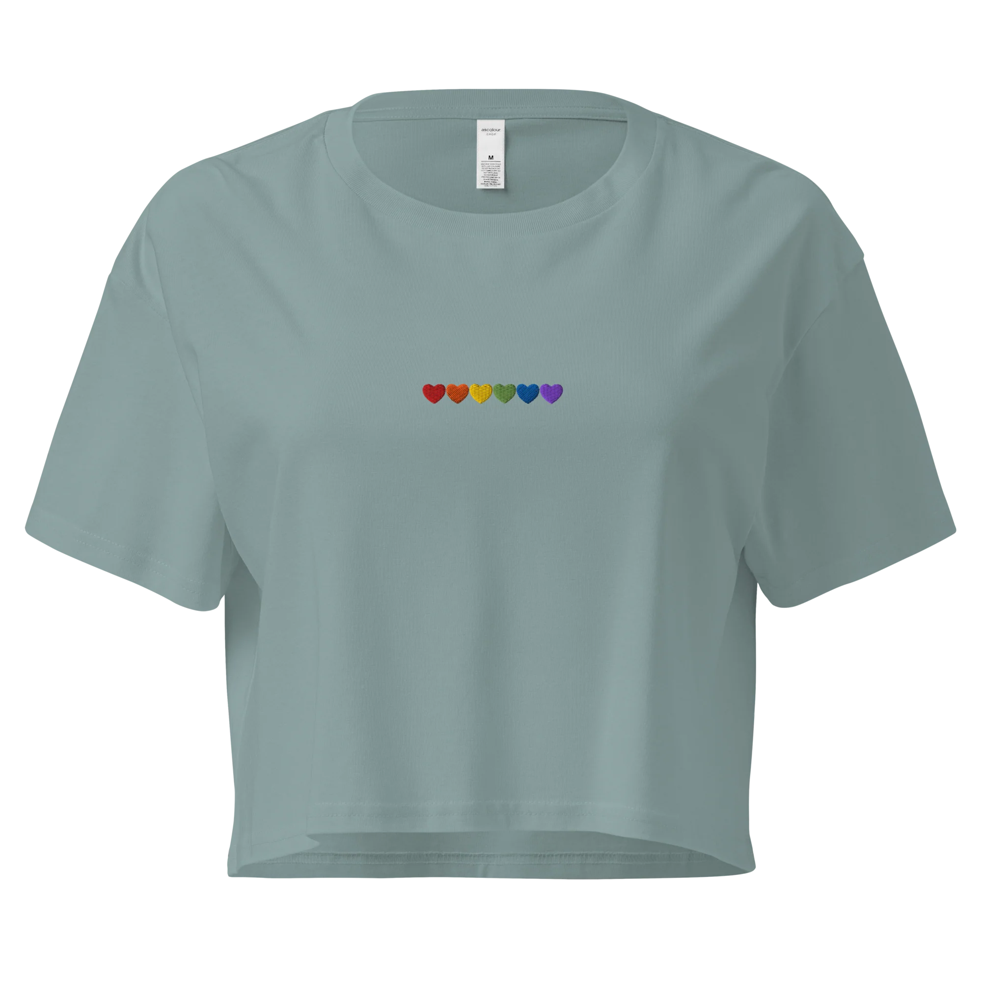 Pride Hearts Embroidered Crop Tee - Image 8