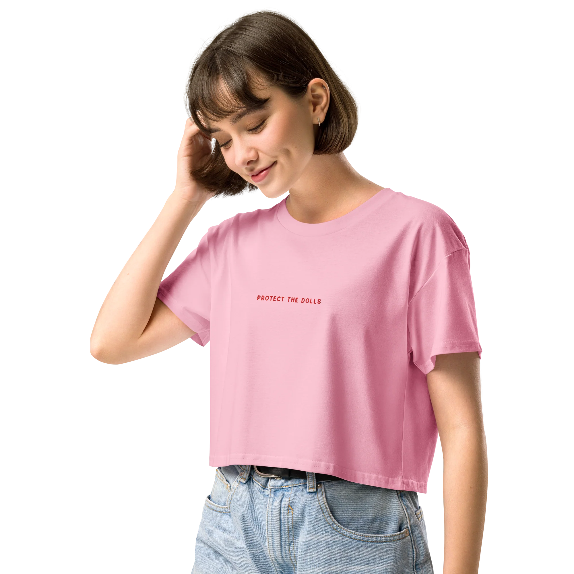 Protect The Dolls Embroidered Crop Tee - Image 5