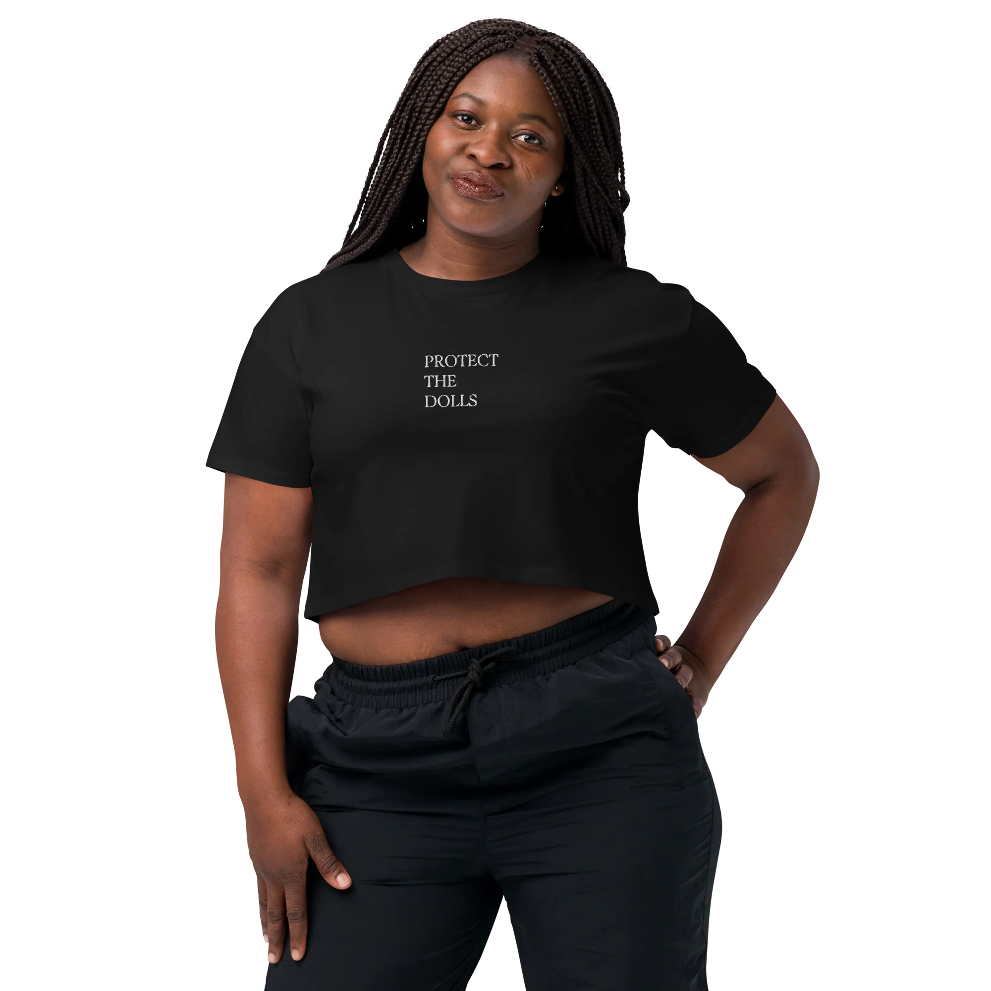 Protect The Dolls Embroidered Crop Tee - Image 5