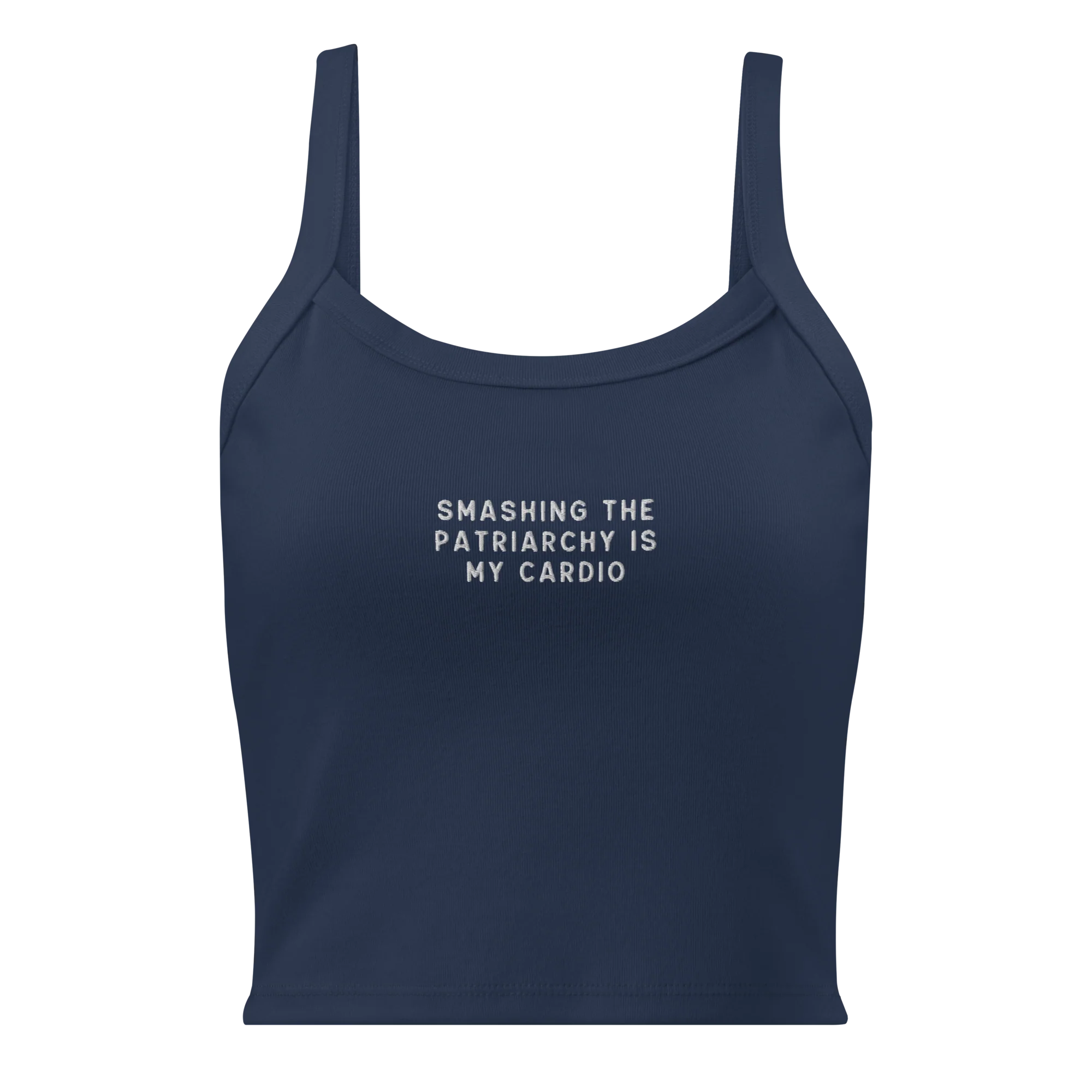 Smashing Patriarchy Cardio Rib Embroidered Tank Top - Image 3