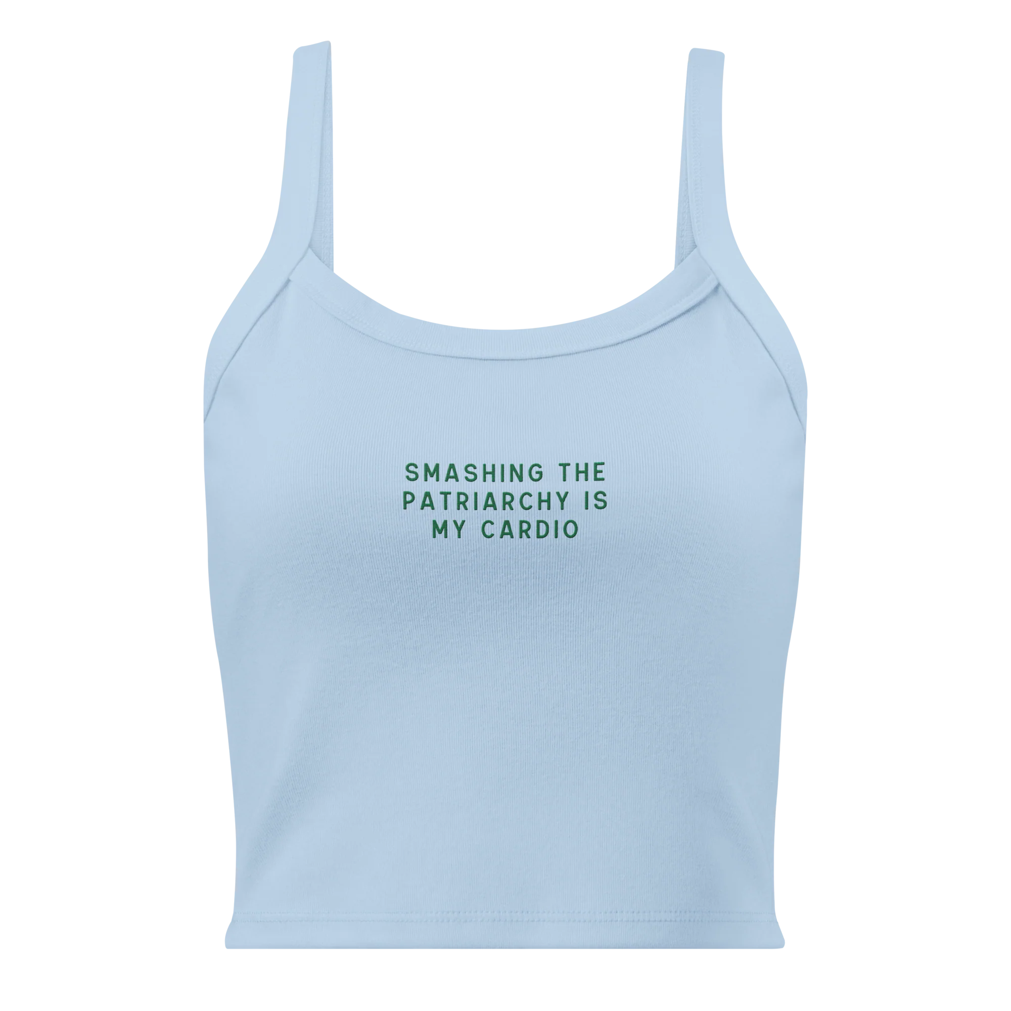 Smashing Patriarchy Cardio Rib Embroidered Tank Top - Image 4