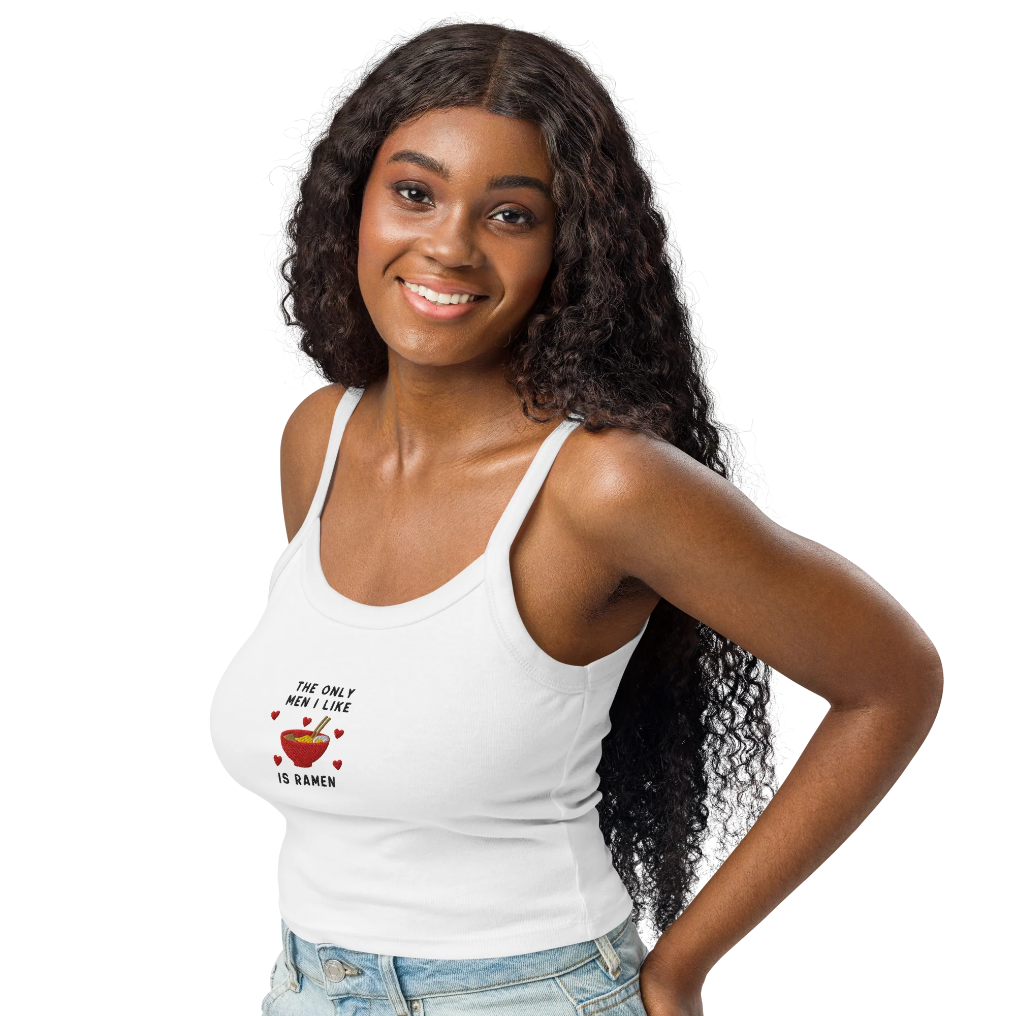 The Only Men I Like Ramen Rib Embroidered Tank Top - Image 7