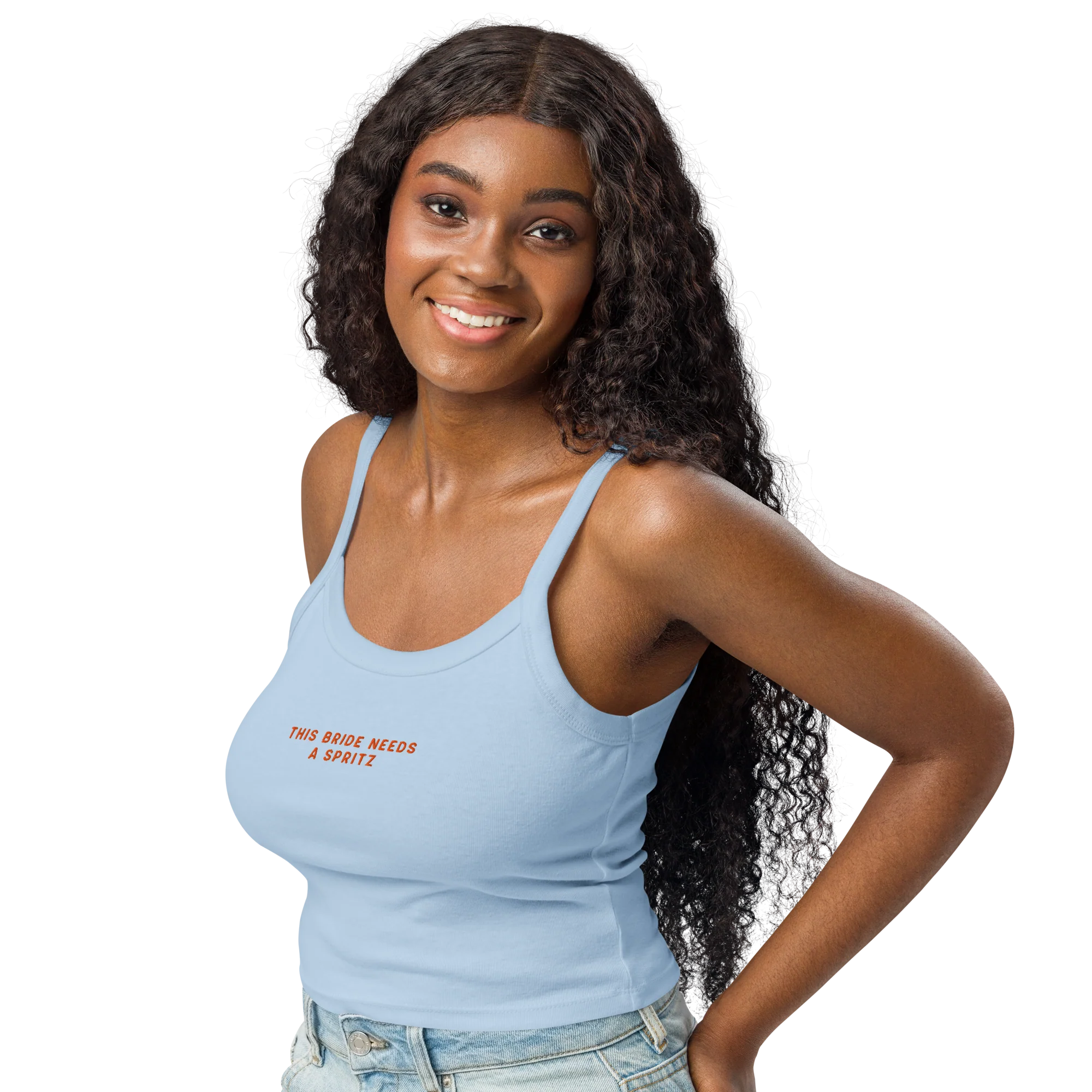 This Bride Needs A Spritz Rib Embroidered Tank Top - Image 5